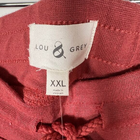 NEW! Lou & Grey Ribbed Joggers XXL Red Pink Drawstring Pocket Stretchy Soft - Picture 8 of 9